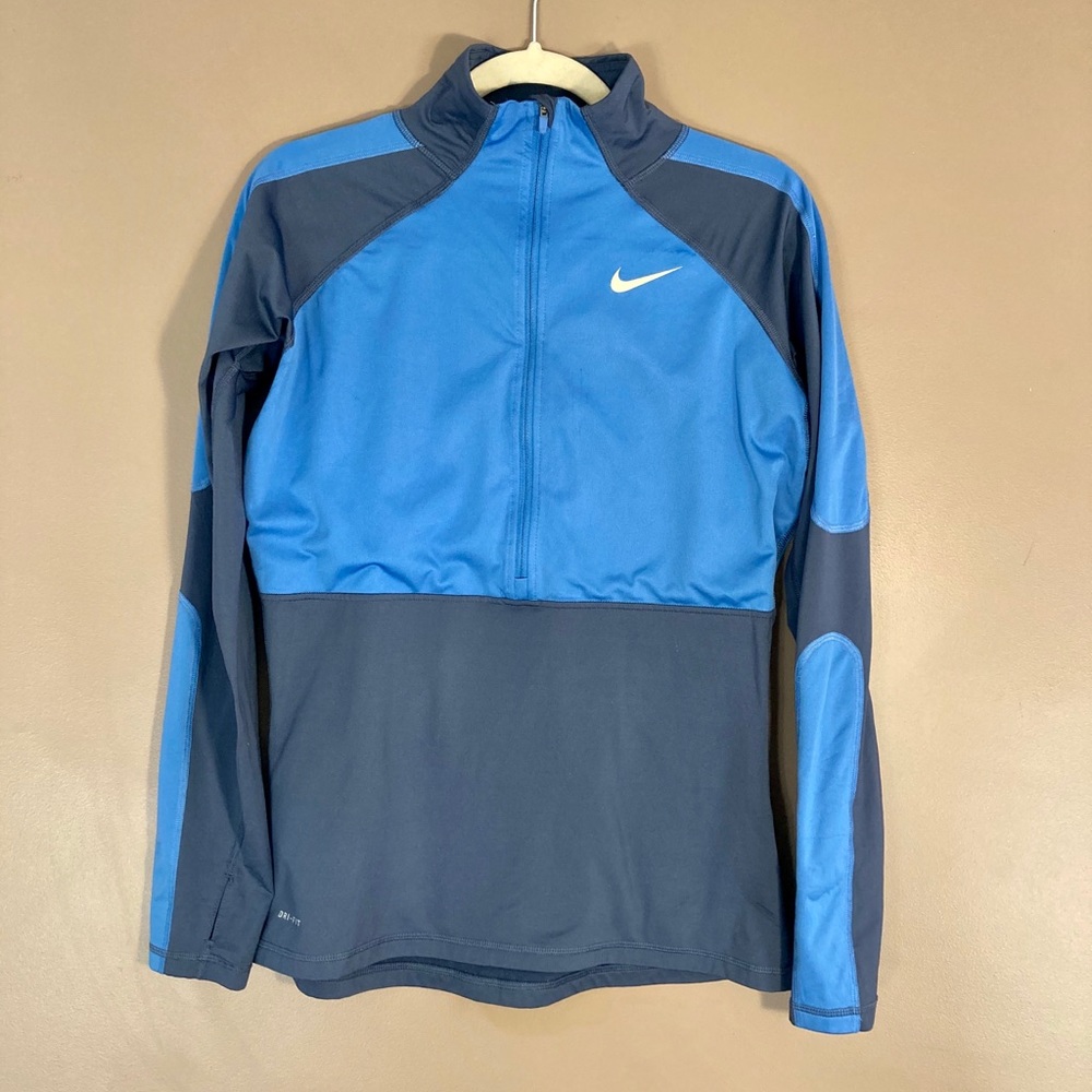 Nike Pro half zip sweater blue grey